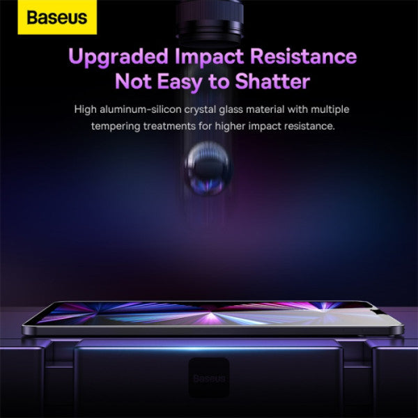Baseus Crystal Series 03mm HD Tempered Glass Screen Protector for 129 iPad Pro 2018 2020 2021 2022 With Easy Installation Frame - Clear