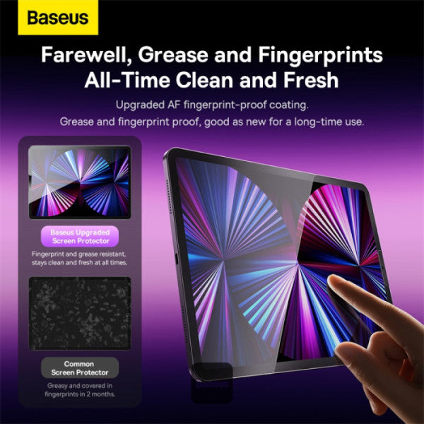 Baseus Crystal Series 03mm HD Tempered Glass Screen Protector for 129 iPad Pro 2018 2020 2021 2022 With Easy Installation Frame - Clear