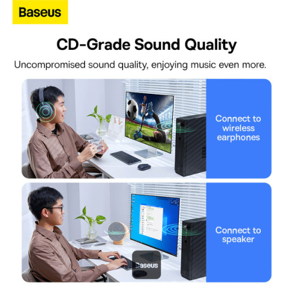 Baseus BA07 Mini Bluetooth Adapter for PC USB 53 Wireless Bluetooth Dongle Receiver - Black