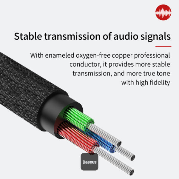Baseus Yiven M30 Audio Cable Male to Male 35mm Aux Cable 15M - Black