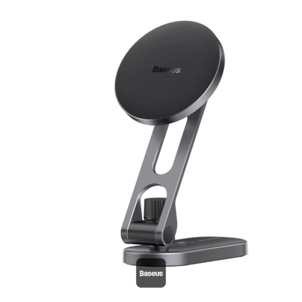 Baseus T-Space Series Magnetic Car Phone Holder - 360° Rotation Foldable Metal Mount for Dashboard & Center Console Universal Fit - Silver