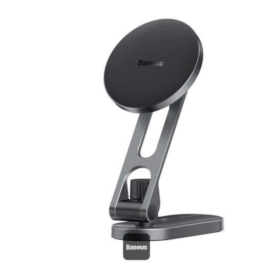 Baseus T-Space Series Magnetic Car Phone Holder - 360° Rotation Foldable Metal Mount for Dashboard & Center Console Universal Fit - Silver