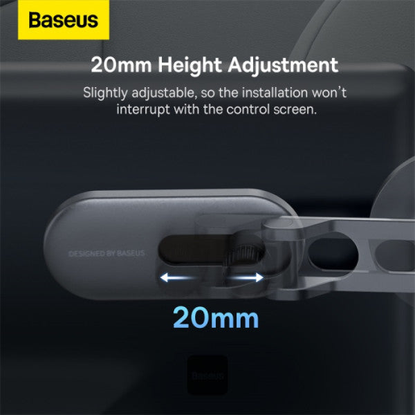 Baseus T-Space Series Magnetic Car Phone Holder - 360° Rotation Foldable Metal Mount for Dashboard & Center Console Universal Fit - Silver
