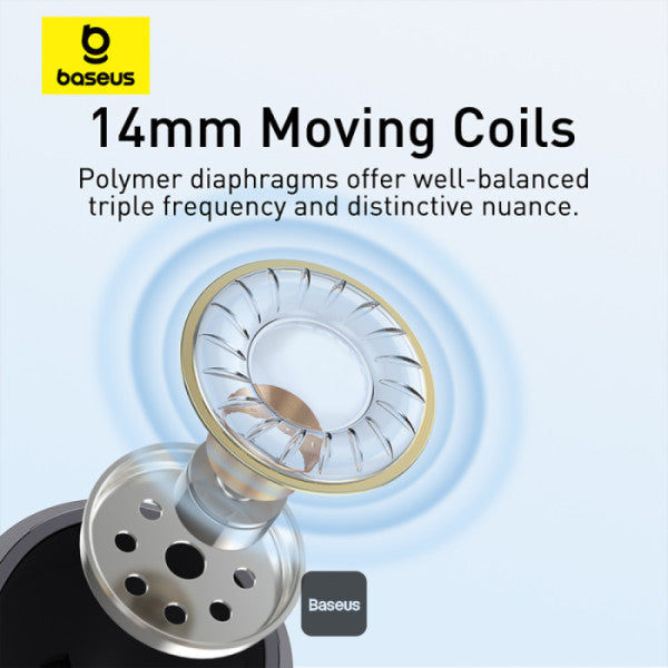 Baseus Encok CZ17 Type-C Wired Earphones | Semi-In-Ear Headphones With Mic - Black