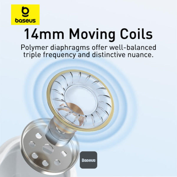 Baseus Encok CZ17 Type-C Wired Earphones | Semi-In-Ear Headphones With Mic - White