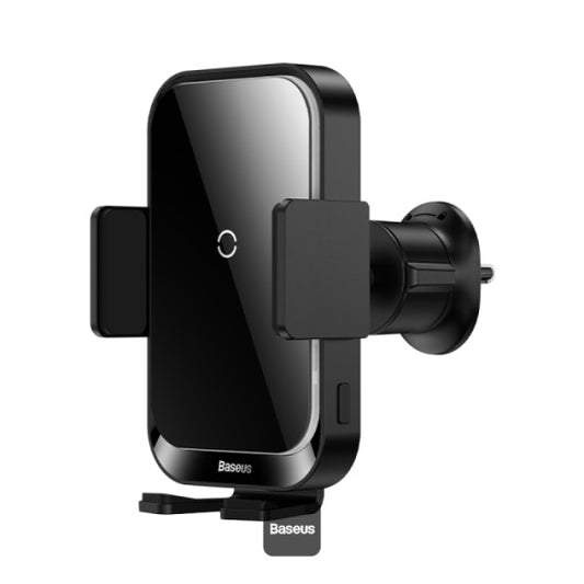 Baseus Halo 15W Car Wireless Charger Mount - Auto-Clamping Air Vent Phone Holder with Dynamic Lighting Fast Charging and Automatic Phone Induction - Black