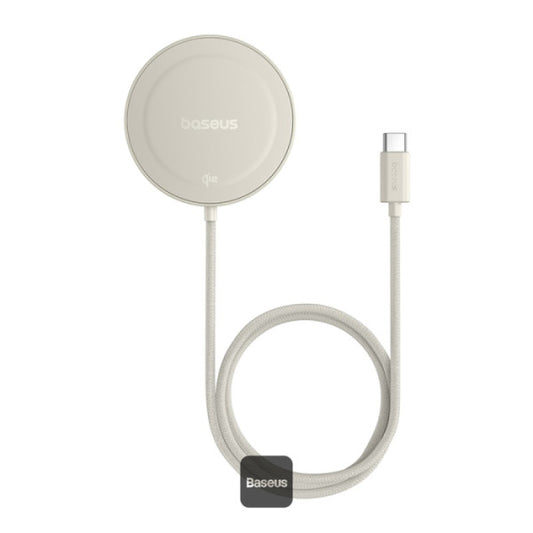 Baseus Simple Mini4 Magnetic Qi2 15W Wireless Charging Stand - 135° Adjustable With Built-In 1M Type-C Cable - Black - Titanium Gold
