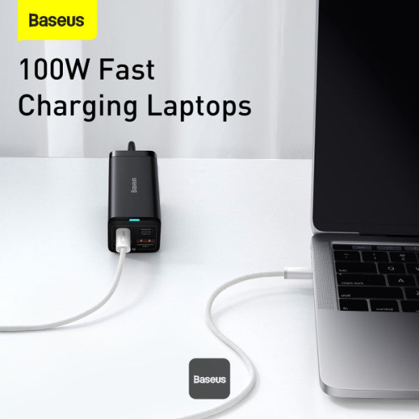 Baseus Dynamic Series Type-C to Type-C Cable - 100W PD Fast Charging & 480Mbps Data Transfer Nylon Braided 1M - White