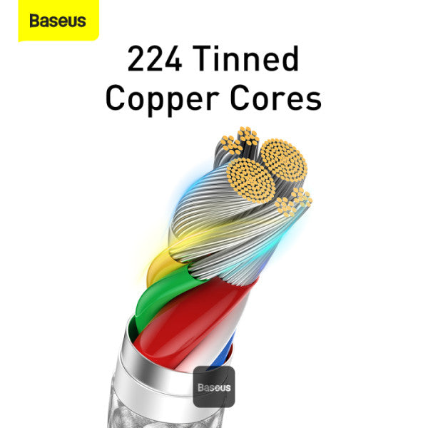 Baseus Dynamic Series Type-C to Type-C Cable - 100W PD Fast Charging & 480Mbps Data Transfer Nylon Braided 1M - White