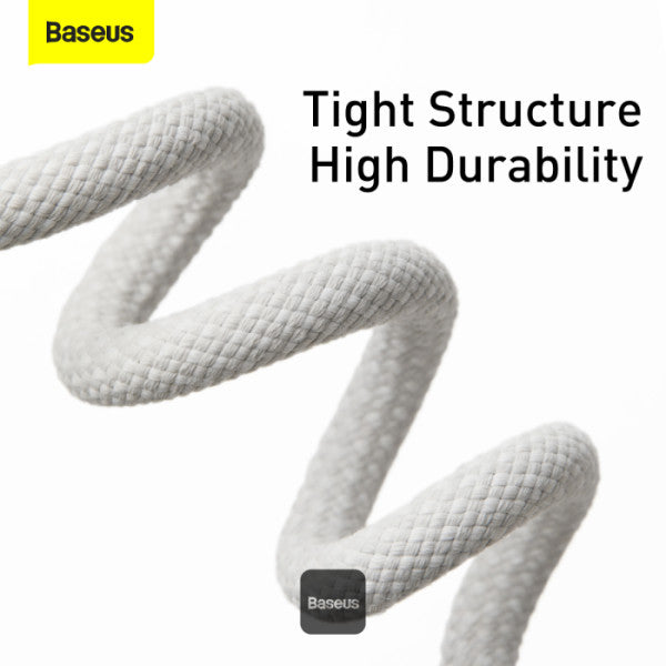 Baseus Dynamic Series Type-C to Type-C Cable - 100W PD Fast Charging & 480Mbps Data Transfer Nylon Braided 1M - White