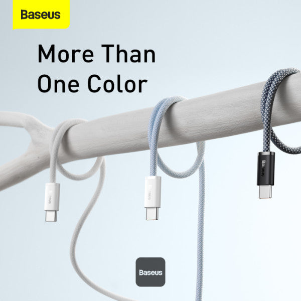 Baseus Dynamic Series Type-C to Type-C Cable - 100W PD Fast Charging & 480Mbps Data Transfer Nylon Braided 1M - White