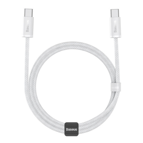 Baseus Dynamic Series Type-C to Type-C Cable - 100W PD Fast Charging & 480Mbps Data Transfer Nylon Braided 1M - White