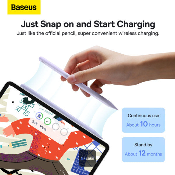 Baseus Smooth Writing 2 Series Wireless CharginCharging Stylus Pencil for Apple iPad (Active Wireless Version) - Purple