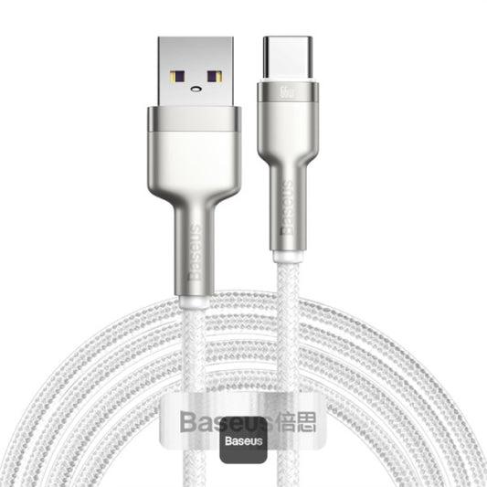 Baseus Cafule Series 66W USB to USB-A to Type-C Metal Data Cable 6A 2M - White