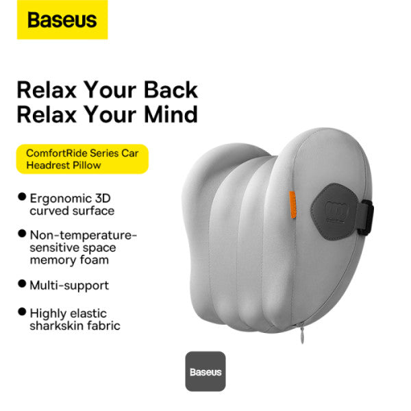 Baseus ComfortRide Series Car Headrest Pillow Gray