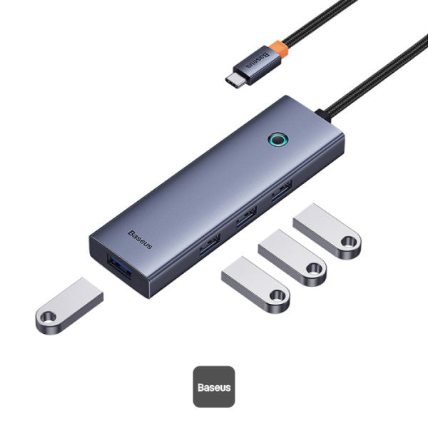 Baseus UltraJoy Series 4-in-1 USB-C Hub To USB 30 Extention  - Grey