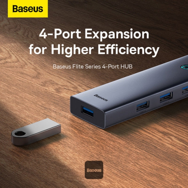 Baseus UltraJoy Series 4-in-1 USB-C Hub To USB 30 Extention  - Grey