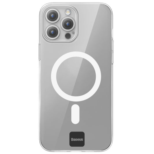 Baseus Crystal Series Magnetic Phone Case for iPhone 15 Pro Shockproof MagSafe (With Tempered-glass Screen Protector & Cleaning Kit) - Clear