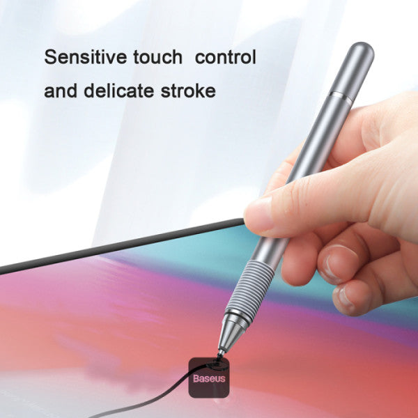 Baseus Golden Cudgel Double-Sided Capacitive Stylus with Precision Disc & Gel Pen For Phone Tablet and Computer - Black