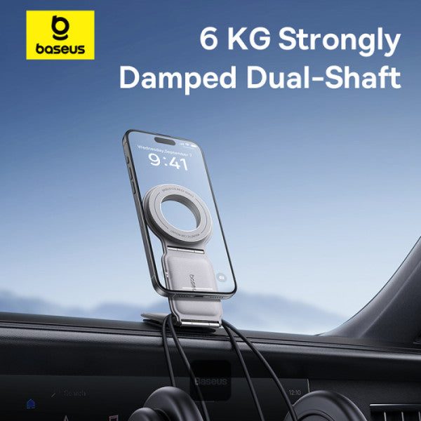 Baseus C02 Prime Trip Series Magnetic Car Phone Holder 360° Rotatable Foldable Car Mount - Grey