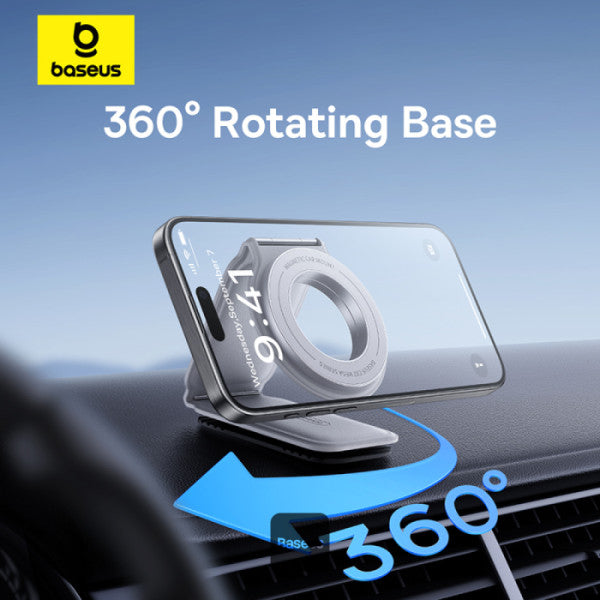 Baseus C02 Prime Trip Series Magnetic Car Phone Holder 360° Rotatable Foldable Car Mount - Grey
