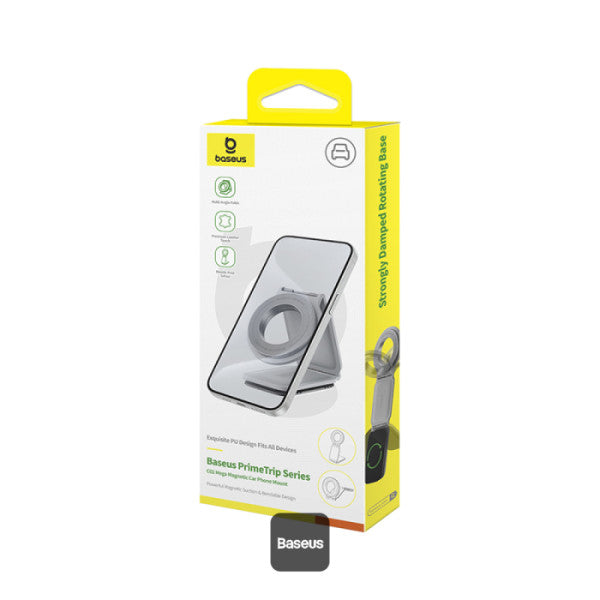 Baseus C02 Prime Trip Series Magnetic Car Phone Holder 360° Rotatable Foldable Car Mount - Grey