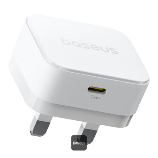 Baseus Palm 20W PD Type-C Fast Charging Wall Charger - Ultra Fast USB-C Charger With UK Plug - White