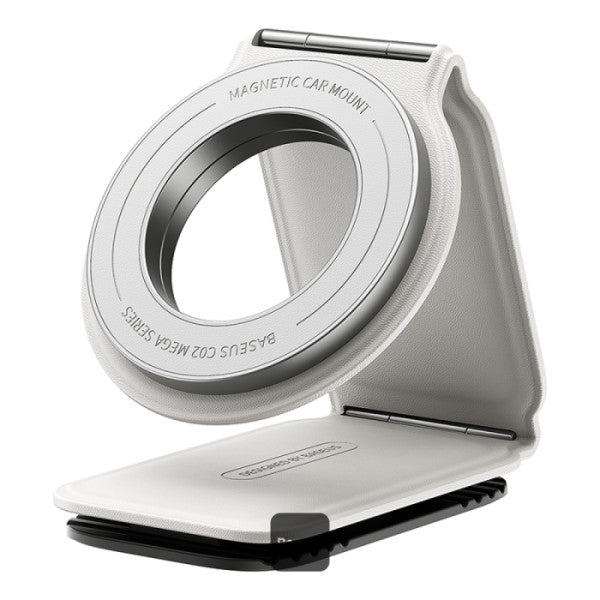 Baseus C02 Prime Trip Series Magnetic Car Phone Holder 360° Rotatable Foldable Car Mount - White