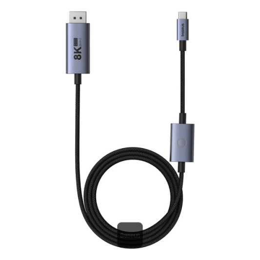 Baseus High Definition Series Type-C to DP 8K 60Hz Ultra Clarity Adapter With 100W PD Cable & ON OFF Button 15M - Black