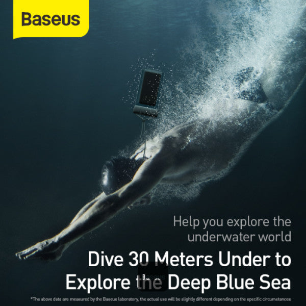 Baseus AquaGlide Waterproof Phone Pouch With Slide Lock IPX8 Certified for Phones Up to 72 - Black