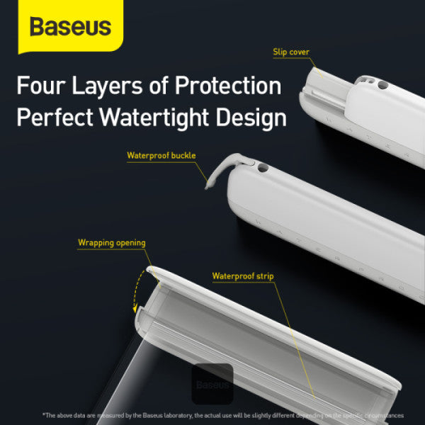 Baseus AquaGlide Waterproof Phone Pouch With Slide Lock IPX8 Certified for Phones Up to 72 - White