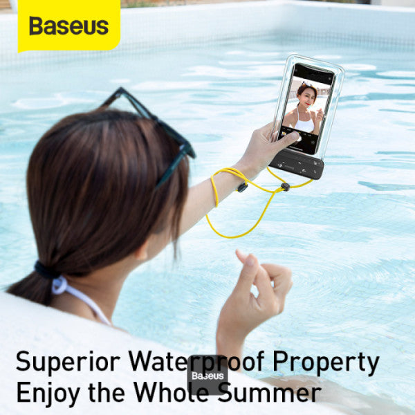 Baseus AquaGlide Waterproof Phone Pouch With Slide Lock IPX8 Certified for Phones Up to 72 - White