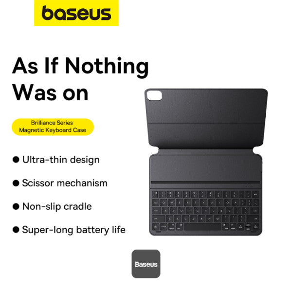 Baseus Brilliance Series Magnetic Keyboard Case for iPad Air 4 5 109″ iPad Pro 11″ (2018-2022) - BT 53 Detachable 150H Battery Life - Black