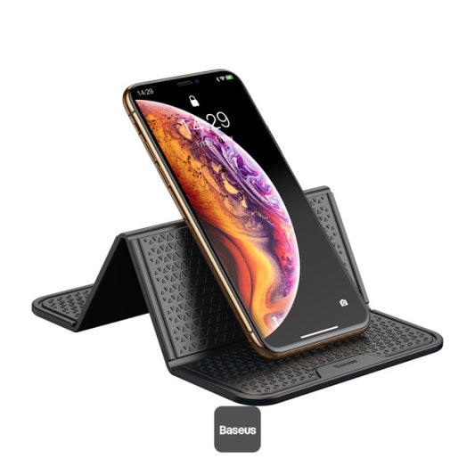 Baseus Universal Car Dashboard Anti-Slip & Foldable Rubber Pad - Reusable Heat-Resistant Silicone Mat for Phones Sunglasses Keys - Black