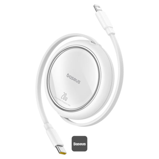 Baseus 20W Free2Pull Both-Way Retractable Type-C to Lightning Fast Charging Data Cable 1M - White