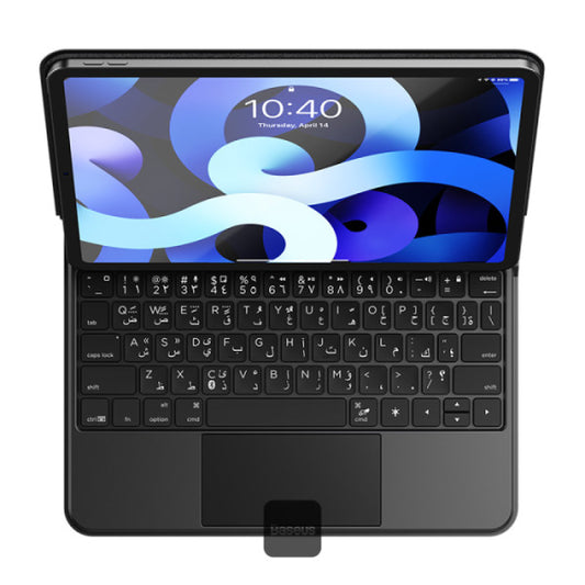 Baseus Brilliance Series Magnetic Keyboard Case For iPad Pro 11 (2018 to 2022) & iPad Air4 5 6 109 - Arabic Layout Detachable 150H Battery - Grey