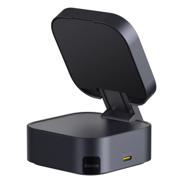 Baseus PicoGo Series 2-in-1 Magnetic Wireless Charging Stand Qi2 15W MagSafe Charger & 67W Retractable Cable for MacBook Pro with 100W C Cable- Black