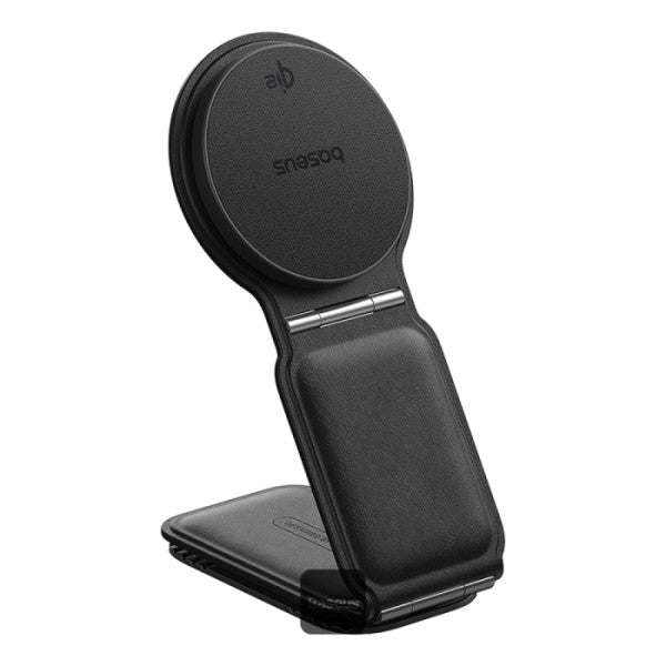Baseus C02 PrimeTrip Series Mega Magnetic Wireless Charging Car Phone Holder with 15W Qi2 MagSafe - 360° Adjustable Foldable Dashboard Mount - Black