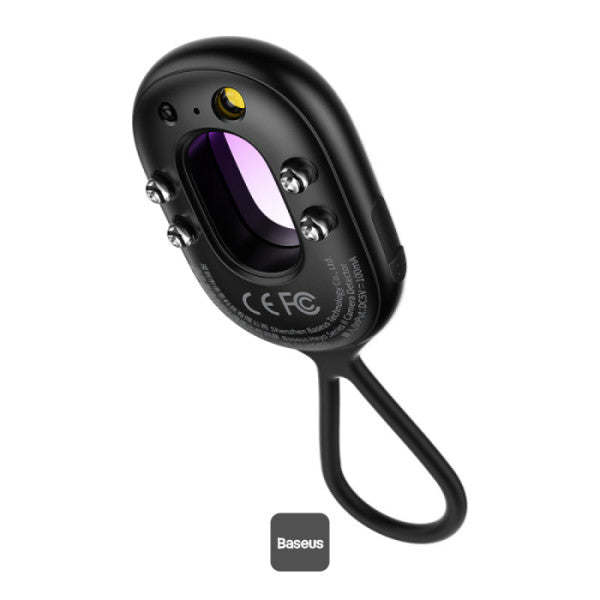 Baseus Heyo Series II Infrared Camera Detector - Mini Travel Hotel Hidden Camera Finder Anti-Theft Dual Detection Modes Portable LED Flashlight - Black