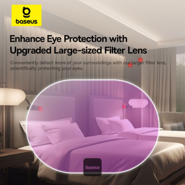 Baseus Heyo Series II Infrared Camera Detector - Mini Travel Hotel Hidden Camera Finder Anti-Theft Dual Detection Modes Portable LED Flashlight - White