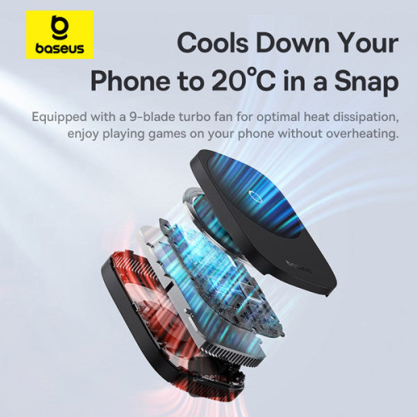 Baseus MagPro II Series Ultra-Thin Magnetic Phone Cooler with RGB Lighting | Ideal for Intense Gaming & Extended Use - Black