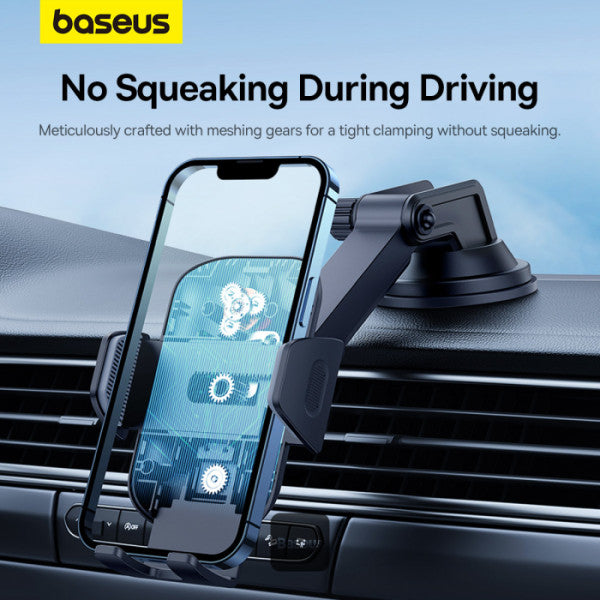 Baseus UltraControl Go Series Clamp-Type Phone Holder (Suction Cup Version) UltraStable Dashboard Windshield Mount - Black