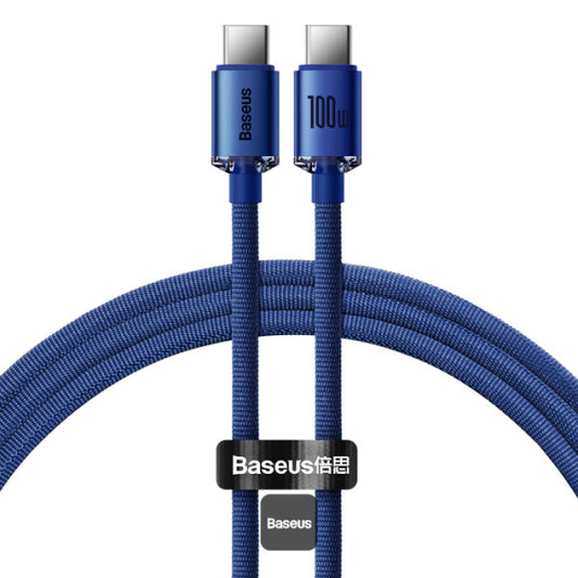 Baseus Crystal Shine Series 100W Fast Charging Cable Type-C to Type-C - 480Mbps Data Cable - 12M - Blue