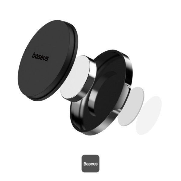 Baseus Small Ears Magnetic Car Phone Holder | Universal Stick-On Mount for Dashboard Windshield Wall & Door - Black