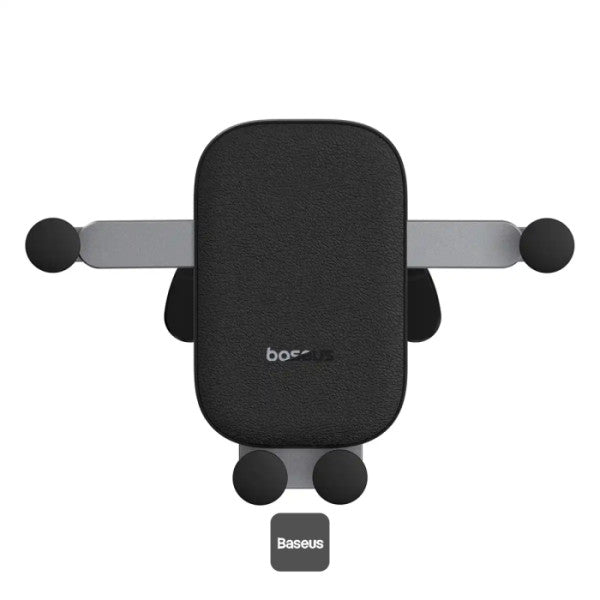 Baseus Car Phone Holder for Z Fold 3 4 5 Universal Gravity Mount for iPhone 15 Pro Max Samsung S24 Air Vent Aluminum Alloy with Leather Finish
