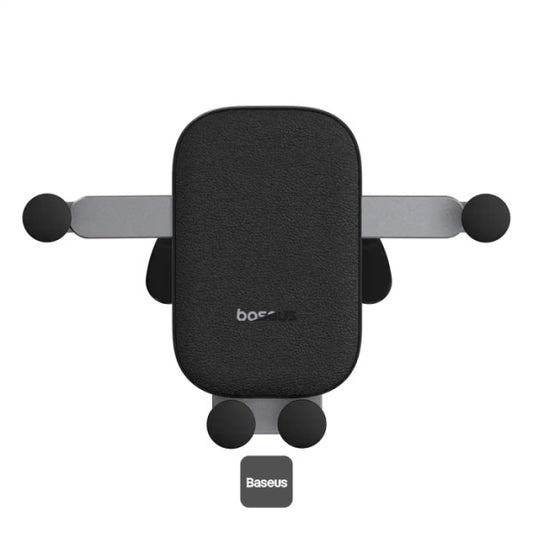 Baseus Car Phone Holder for Z Fold 3 4 5 Universal Gravity Mount for iPhone 15 Pro Max Samsung S24 Air Vent Aluminum Alloy with Leather Finish