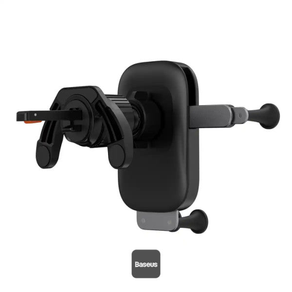 Baseus Car Phone Holder for Z Fold 3 4 5 Universal Gravity Mount for iPhone 15 Pro Max Samsung S24 Air Vent Aluminum Alloy with Leather Finish
