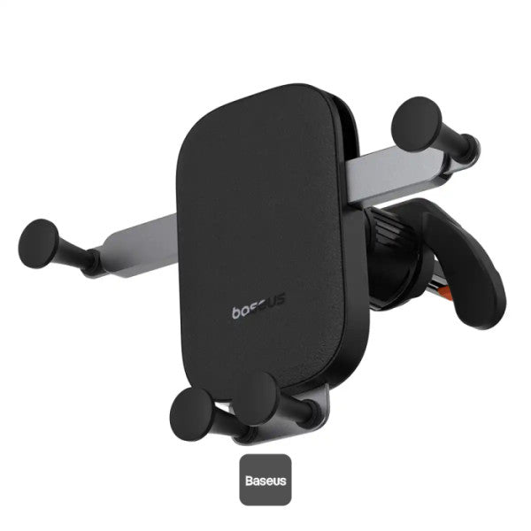 Baseus Car Phone Holder for Z Fold 3 4 5 Universal Gravity Mount for iPhone 15 Pro Max Samsung S24 Air Vent Aluminum Alloy with Leather Finish