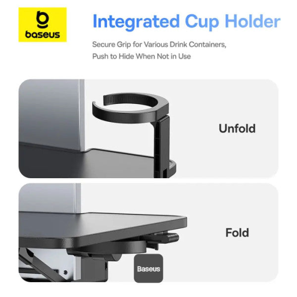 Baseus MagPro Series Versatile Car Mount for Backseat Headrest - Foldable Laptop Desk 360° Rotatable Phone Holder Adjustable Easy Install - Black