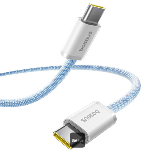 Baseus Dynamic 4 Series Type-C to Type-C Cable - 100W PD Fast Charging & 480Mbps Data Transfer Cable iPhone 16 and iPhone 15 Nylon Braided 2M - Blue